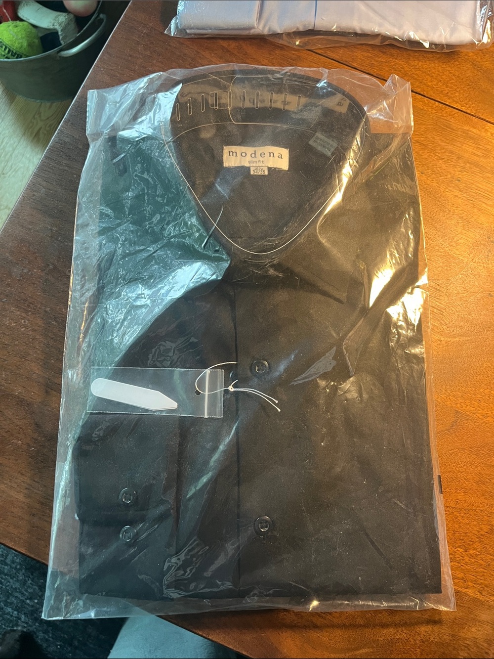 NWT Modena Men's Black Dress Shirt - Classic Collared Shirt